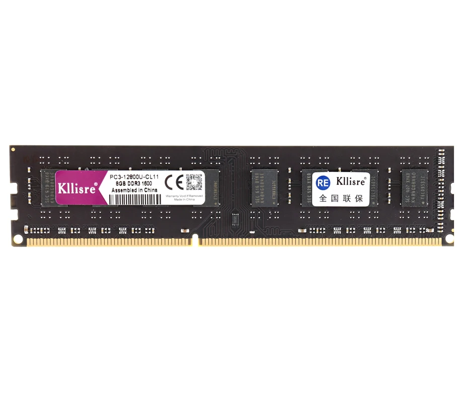 Kllisre оперативная память DDR3 8Гб 1600 1866 PC3 памяти 1,5 V рабочего стола Dimm с теплоотводом