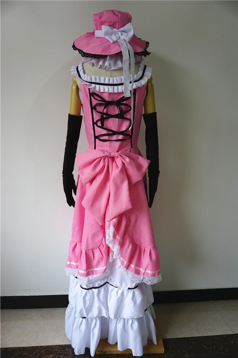 Аниме Black Butler Kuroshitsuji Сиэль косплей костюм Ciel для девочек розовое платье наряд на
