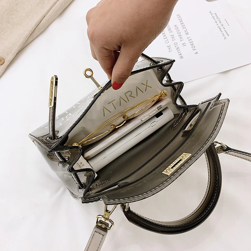 Новинка 2019 Прозрачная женская сумка корейская мода 2 размера больше цветов