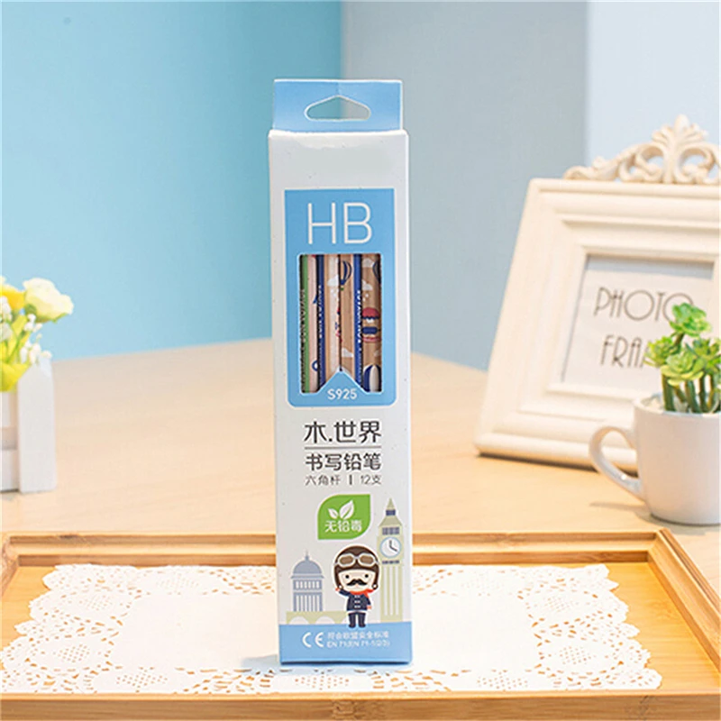 Peerless, 12 шт./лот, милые, классические, новинка, Hb карандаши, школьные, для письма, деревянные карандаши для детей, канцелярские товары для школы, принадлежности