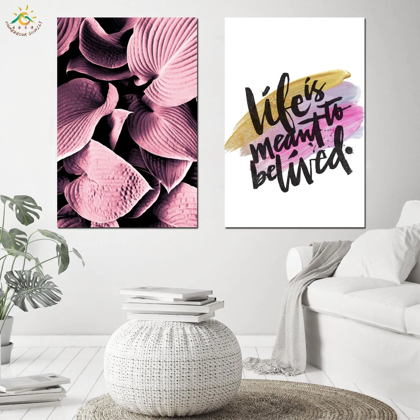 

Purple Plant Leaves Posters And Prints Wall Art Canvas Painting Wall Pictures For Living Room Nordic Poster Home Decoration