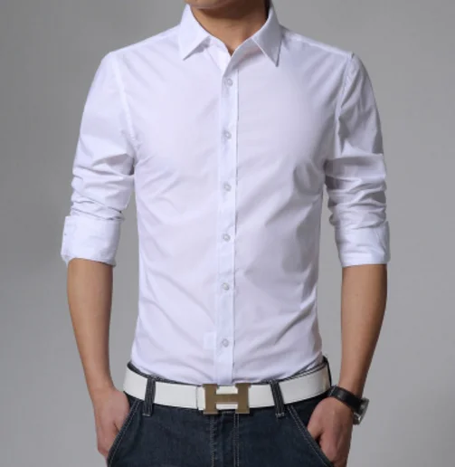 2018 Новая модная брендовая мужская рубашка Camisa Masculina с длинным рукавом