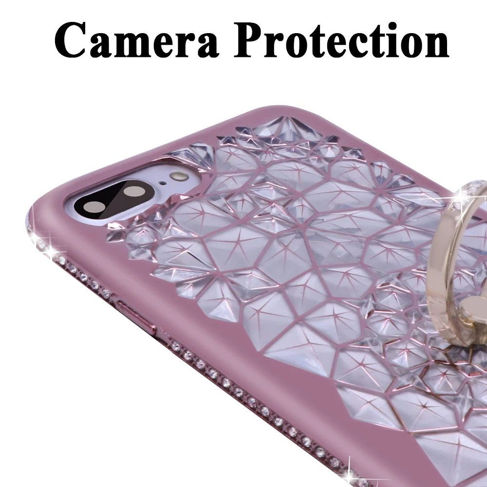 I Phone X s Xs Case On The For iPhone 8 7 Plus Glitter 7plus 8plus iph Sparkly Back Cover Coque Clear With Ring Luxury Kickstand |