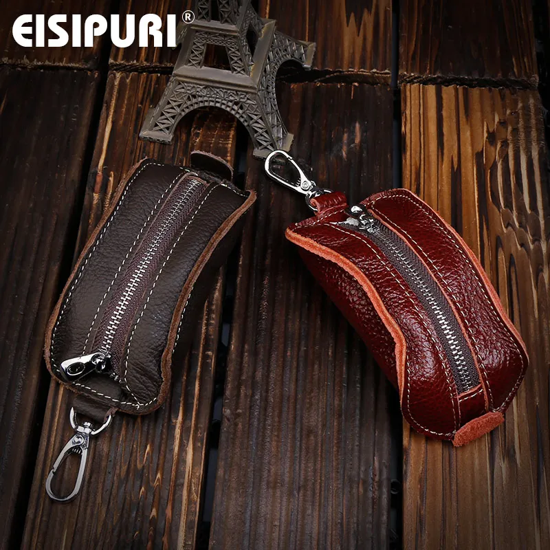 Кошелек для ключей EISIPURl из 100% натуральной кожи деловой мужской чехол от двери