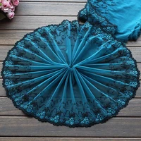 2yardslot 23cm wide embroidered tulle lace trim mesh lace trim blue beautiful