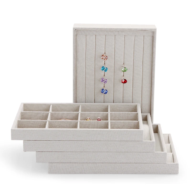 Nice Linen Jewelry Display Tray Flat 6 type for choose Plate | Украшения и аксессуары