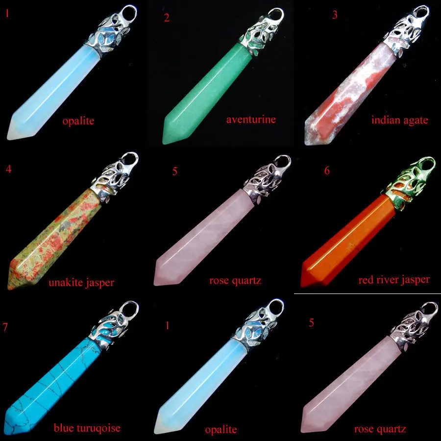 Натуральный гексагональный кулон с острым носком Рейки Чакра ювелирные изделия