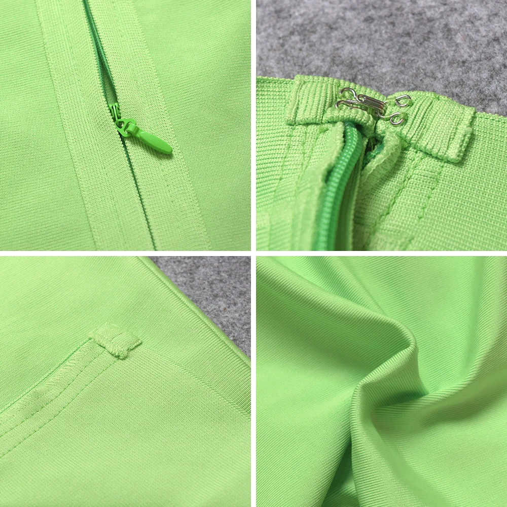 

Neon Green Turtleneck Sleeveless 2019 Sexy Newest Arrival Girl Celebrities Bandage Dress in Women's Dresses