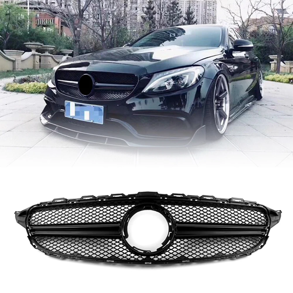Автомобильная Передняя решетка сетки для 2015 2018 Mercedes Benz C Class W205 C200 C250 C300 C350 общая