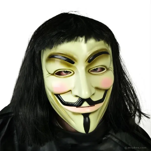 V вендетта команда Гай Фокс маскарад Хэллоуин Карнавальная маска (взрослый размер) светильник желтый Танцы