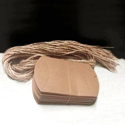 50 шт. подарочная коробка в форме крафт-подушки вечерние коробки для хранения