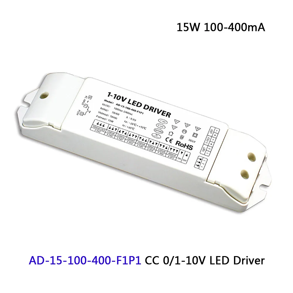 AD-15-100-400-F1P1 10 Вт/15 Вт/20 Вт/25 Вт/30 Вт/36 Вт/50 Вт Светодиодный источник питания, постоянный ток светодиодный диммирующий драйвер, 0/1-10 В диммирующий драйвер; светодиодный светильник для ленты - Цвет: AD-15-100-400-F1P1