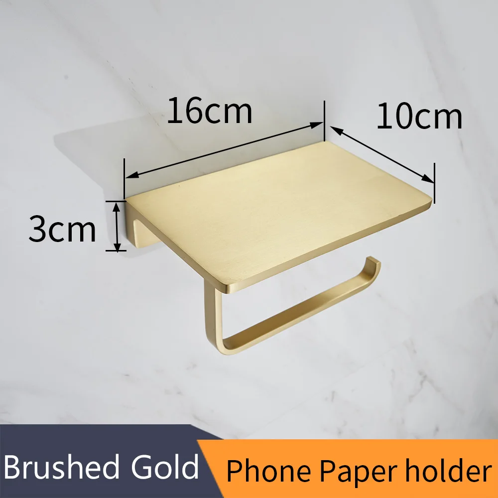 Phone Paper holder Держатель для туалетной бумаги в ванной комнате аксессуар Chrome Романтический Ванна аппаратных набор Ванная комната установки Полотенца кольцо держатель для туалетной щетки MB-0810T - Цвет: Phone Paper holder