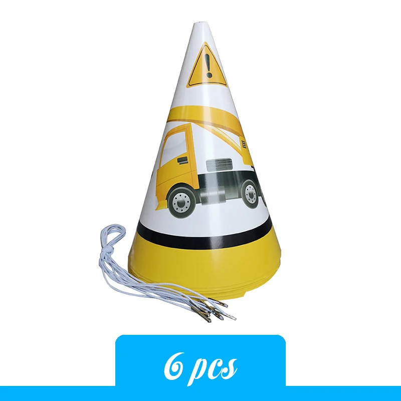 Birthday hat Мультяшные машинки, вечерние товары для дня рождения, украшения, шар, посуда, тарелка, шляпа, день детей - Цвет: Birthday hat