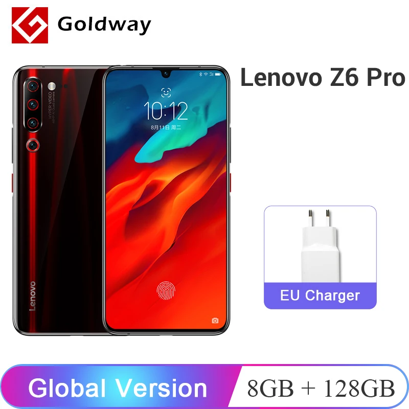 Глобальная версия lenovo Z6 Pro 8 GB 128 мобильный телефон Snapdargon 855 Octa Core 6 39 &quot48MP 4 задняя