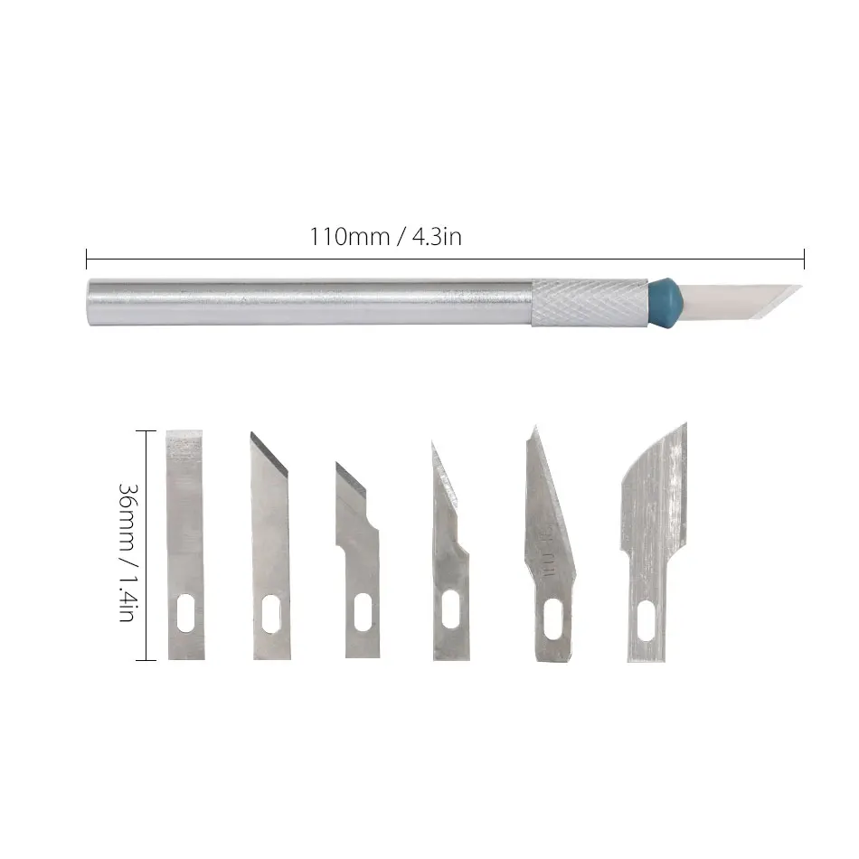 DIYFIX 6 Blades Wood Carving Tools Craft Sculpture Engraving Knife Scalpel DIY Cutting Tool PCB Cleaning Repair Set | Инструменты