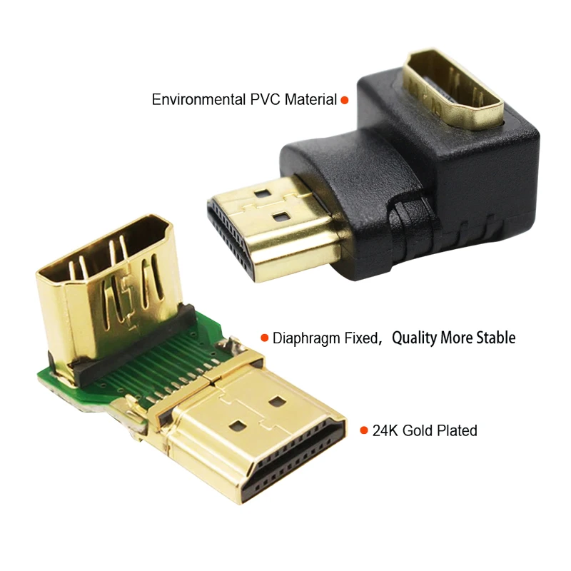 Переходники для кабеля HDMI угол 270/90 градусов штекер-HDMI гнездо 1080P HDTV кабель