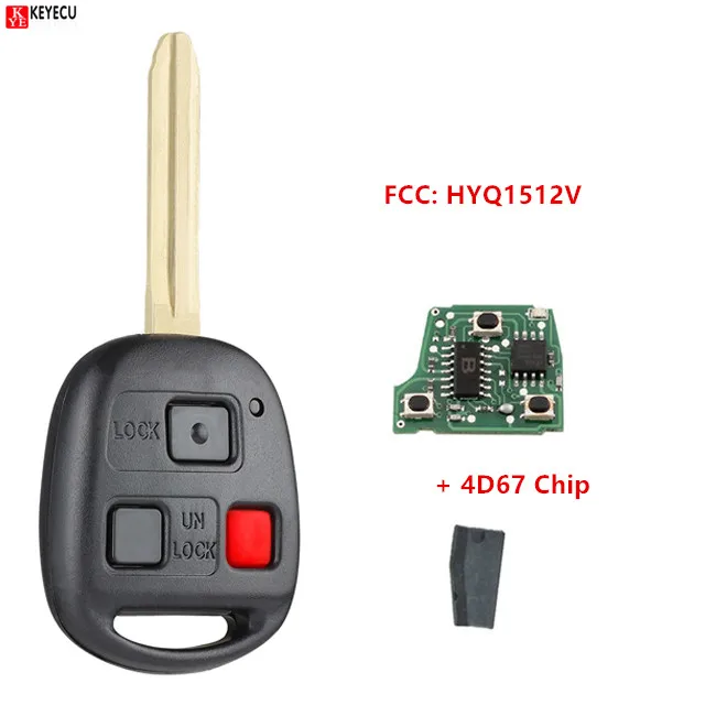Брелок запуска автомобиля Keyecu 2 шт. дистанционный брелок зажигания для HYQ1512V Toyota FJ