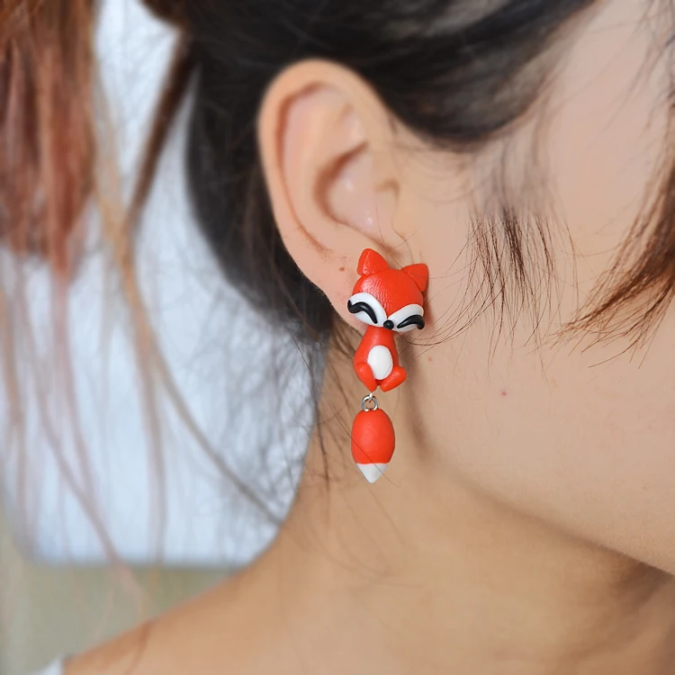 1 пара Новые стереоскопические ручной работы Полимерная глина милые серьги в