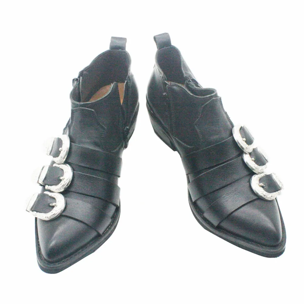 Leather Shoes Boots MJ Classic BAD Version Cosplay Michael Jackson West Cowboy Shoes