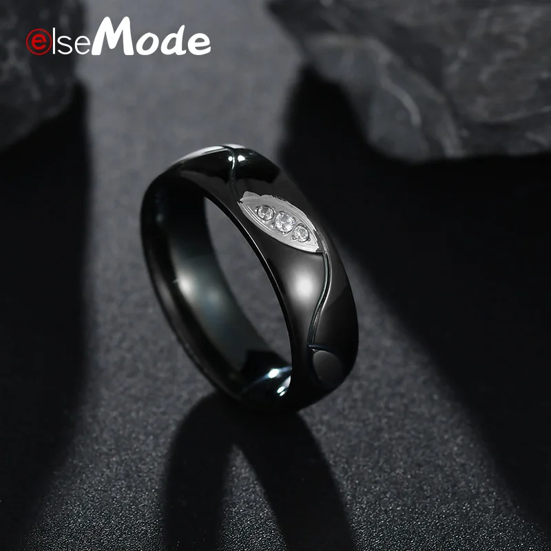 Мужские и женские кольца ELSEMODE обручальные из нержавеющей стали 316L с золотым