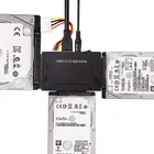 Переходник 3 в 1 с SATA на USB IDE, USB 3,0 на SATA IDE ATA, концентратор преобразователя данных для жесткого диска 2,5 дюйма, 3,5 дюйма, с кабелем питания