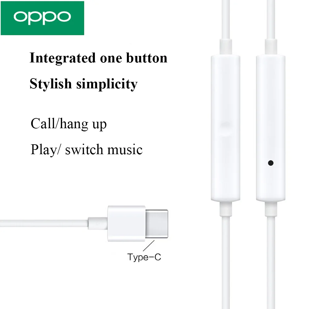 Оригинальные наушники OPPO MH135 с микрофоном TYPE-C разъем для Reno r15 r17 FIND X A1 A3 A5 Для samsung Xiaomi huawei