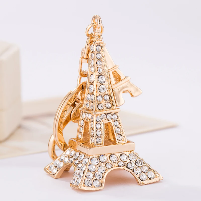Блестящие стразы брелок Эйфелева башня для ключей автомобиля bling украшение