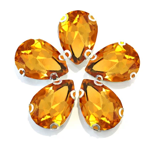 Topaz 5 размеров, 30 цветов, каплевидные пришивные стразы, каплевидные стразы с плоской задней стороной, стразы для свадебного платья B0719 - Цвет: Topaz