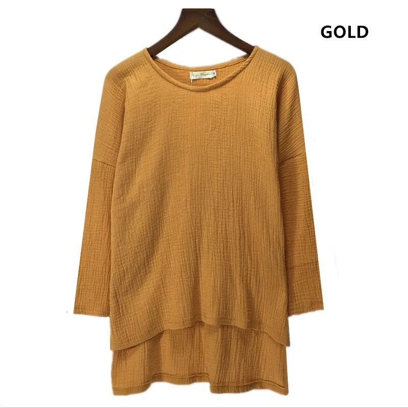 Женская винтажная и Повседневная Блузка удобная свободная повседневная рубашка