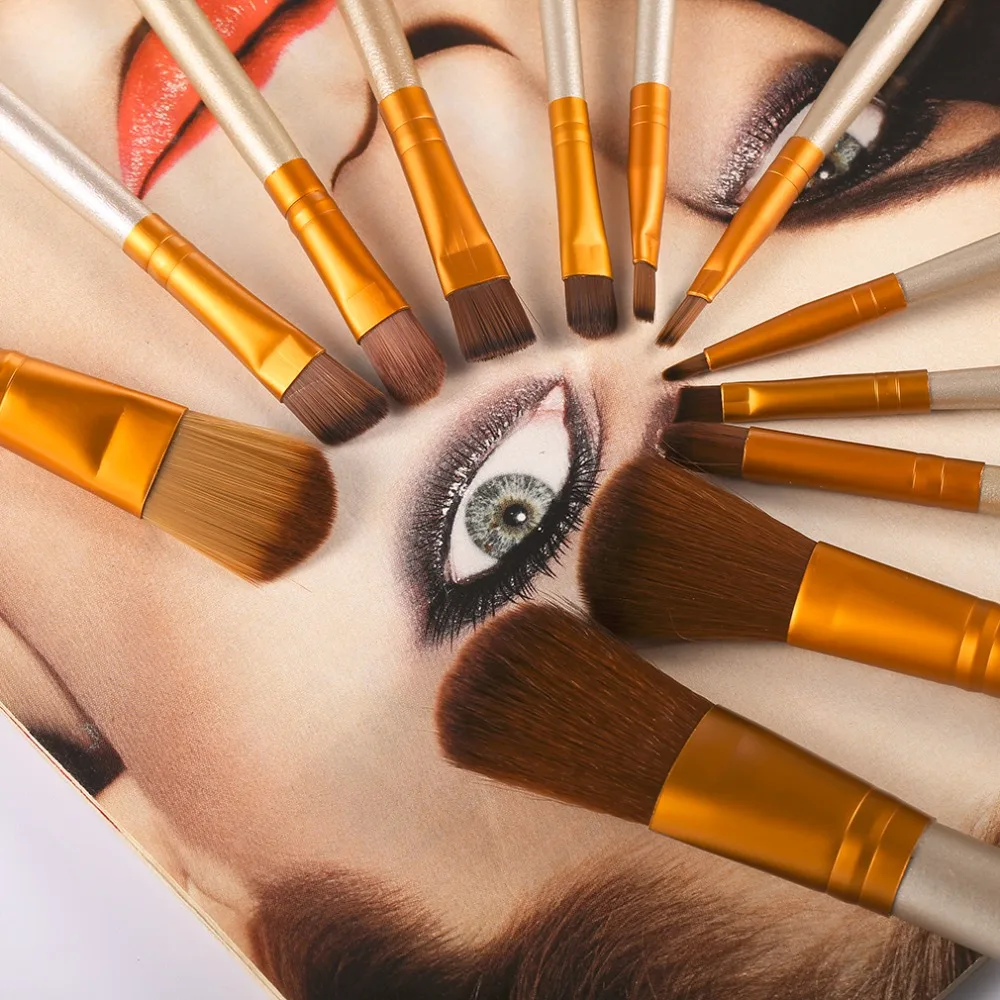 12 шт./компл. Профессиональный набор кистей для макияжа Косметические маскирующие