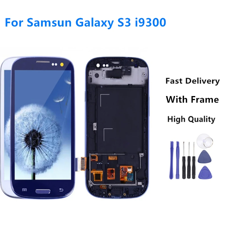 1 шт. для SAMSUNG Galaxy S3 дисплей i9300 i9300i сенсорный экран дигитайзер Замена + сборка Tools100