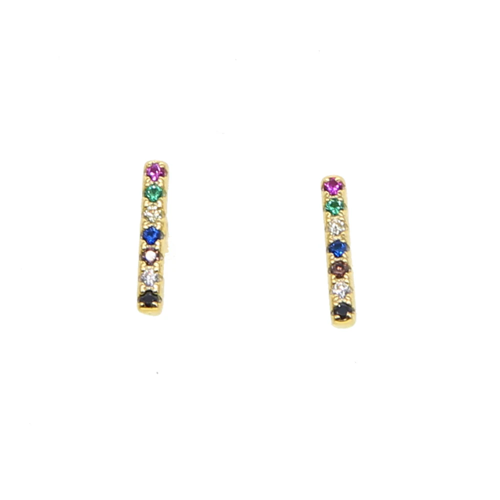 Gold color 1pcs Новые 925 пробы нежные радужные Cz серьги маленького размера cz проложенные полые серьги-гвоздики в форме сердца для девочек, подарок, хорошее серебряное ювелирное изделие - Окраска металла: Gold color 1pcs