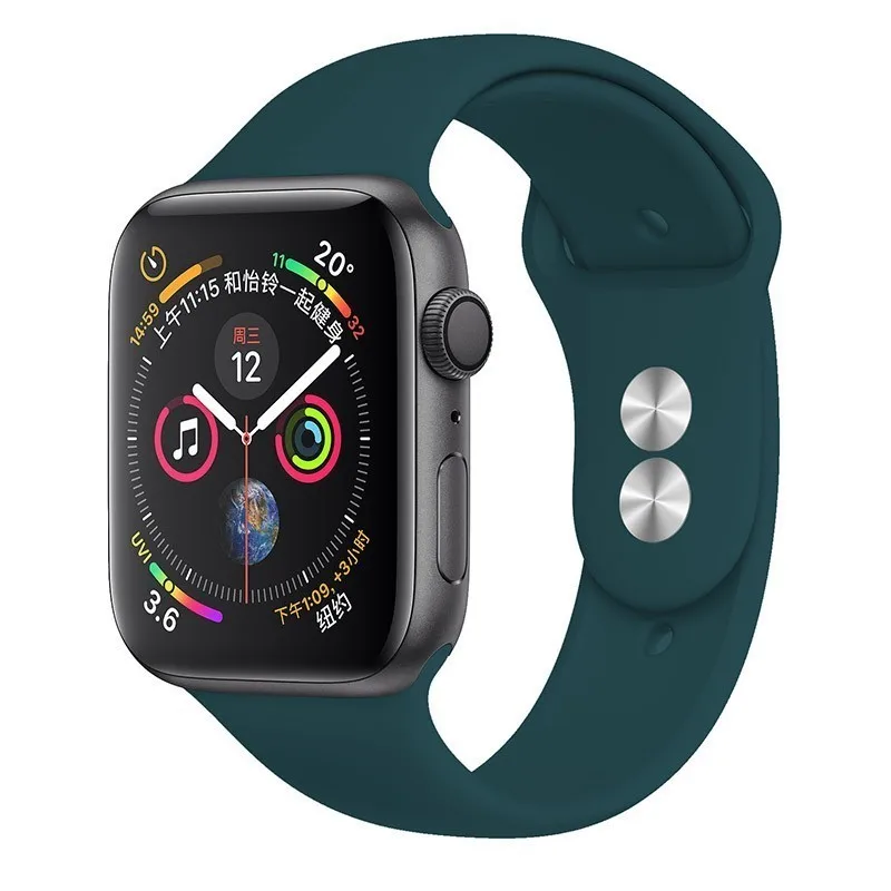 36 Blackish green Мягкий ремешок для Apple Watch 42 мм серия 4 3 iwatch ремешок 38 мм 44 мм 40 мм pulseira correa браслет умные часы аксессуары петля - Цвет ремешка: 36 Blackish green