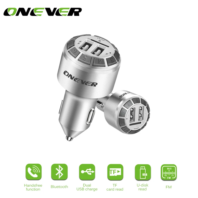 Автомобильный MP3 плеер Onever FM передатчик громкая связь Bluetooth автомобильный