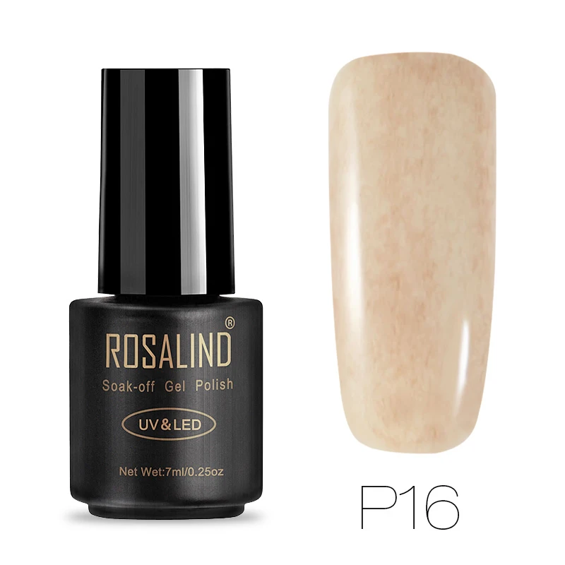 16 ROSALIND 7 мл искусственный мех P01-12 гель лак для ногтей Удлинительный УФ-гель лак дизайн ногтей все для маникюра праймер Топы - Цвет: 16