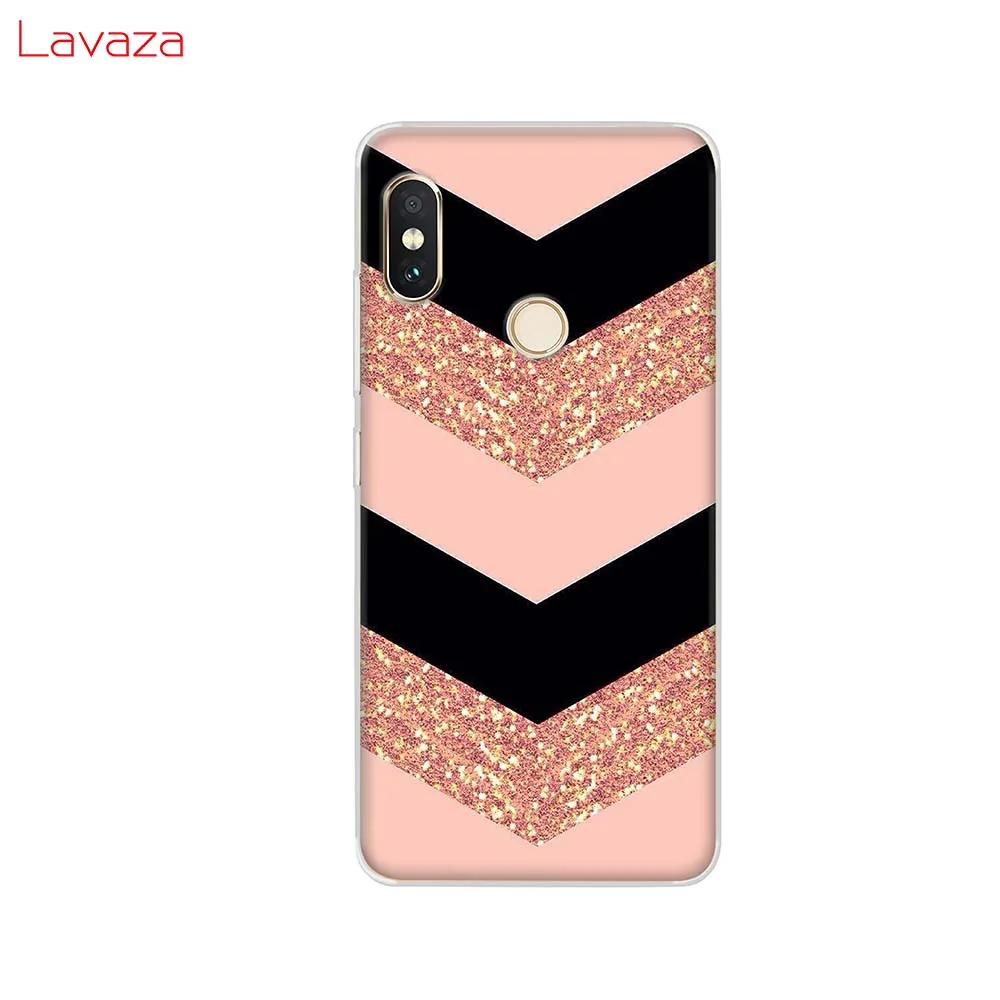 Жесткий чехол Lavaza Gold Pink rose с блестками для POCOPHONE F1 Xiaomi A2 Mi8 Lite A1 Redmi Note 4X 5 6