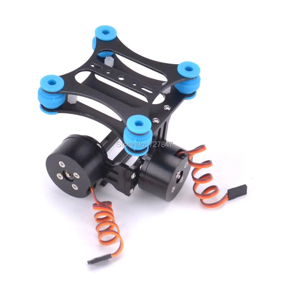 1PCS Shock Absorbing CNC Metal Brushless Camera Gimbal Frame &amp 2PCS 2208 80KV Motor for Gopro 2 3 Xiaomi Xiaoyi - купить по
