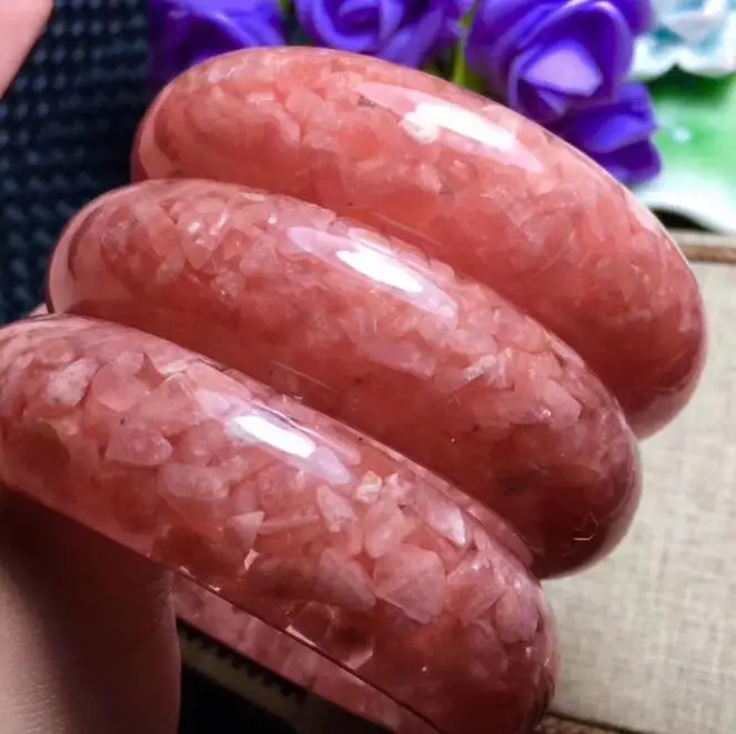 Натуральный розовый Родохрозит драгоценный камень женский браслет внутренний