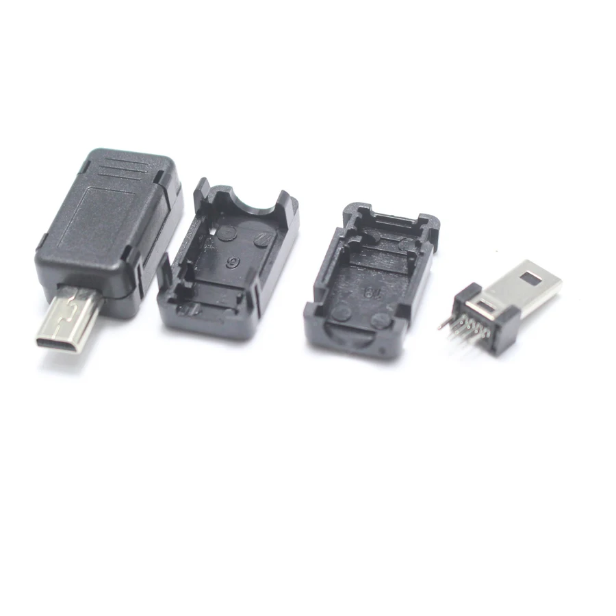 5 компл. Micro USB длинный тип сварочный штекер разъем USB-A 3 в 1 Разъем DIY черный для OD4.0mm
