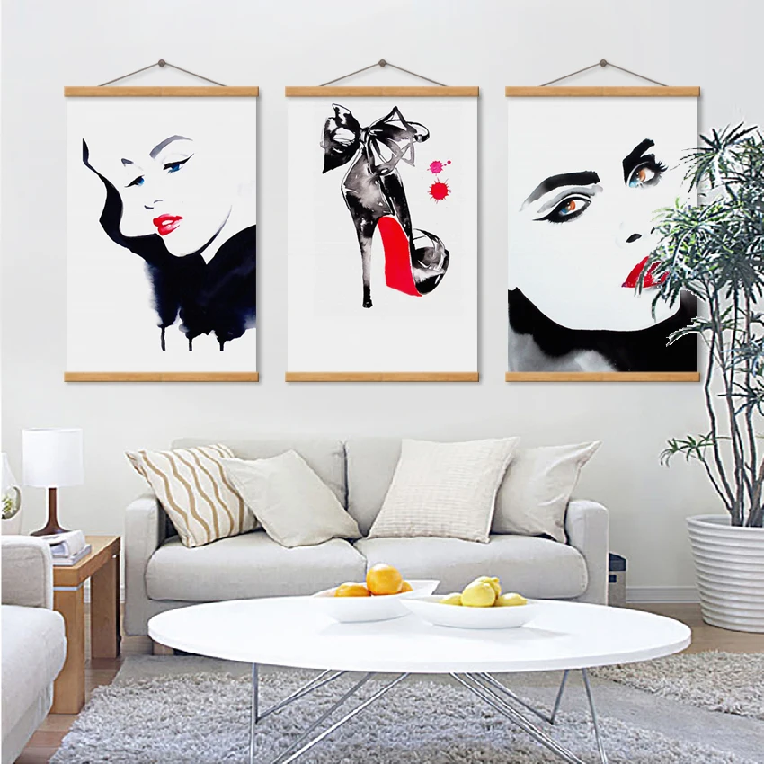 Красивая девушка и высокий каблук плакат печать Картина на холсте дома стены