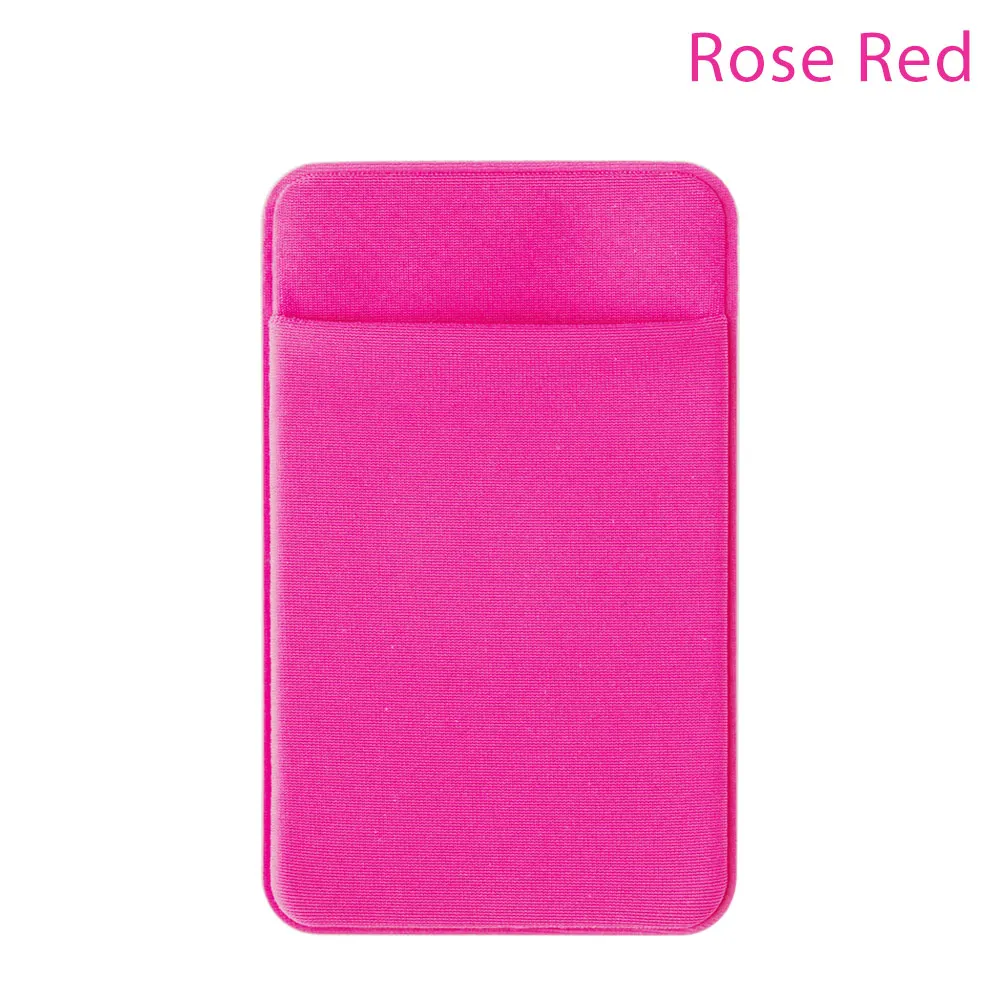 Rose Red Лидер продаж, модный эластичный держатель для карт, кошелек для мобильного телефона, чехол для кредитных карт, держатель для карт, лайкровая клейкая наклейка, карман - Цвет: Rose Red