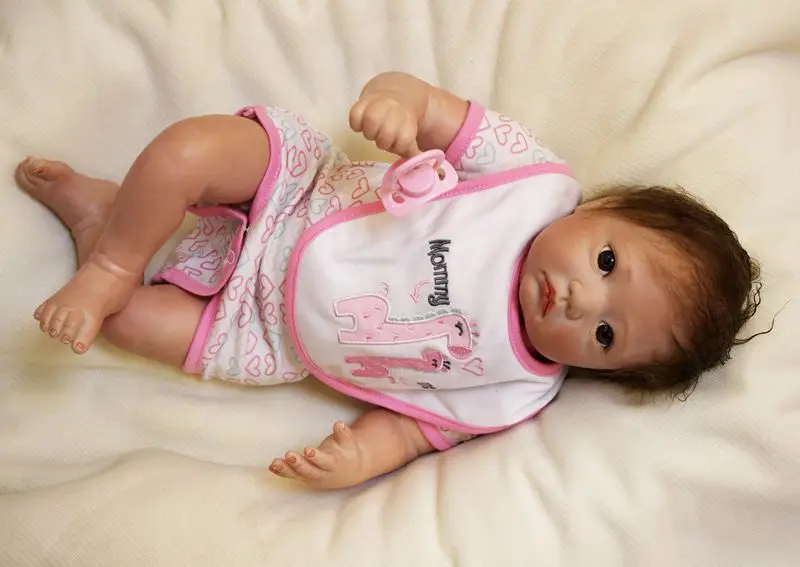 Детская коричневая кукла с большими глазами поддельные куклы bebe bonecas reborn Real dolls 21