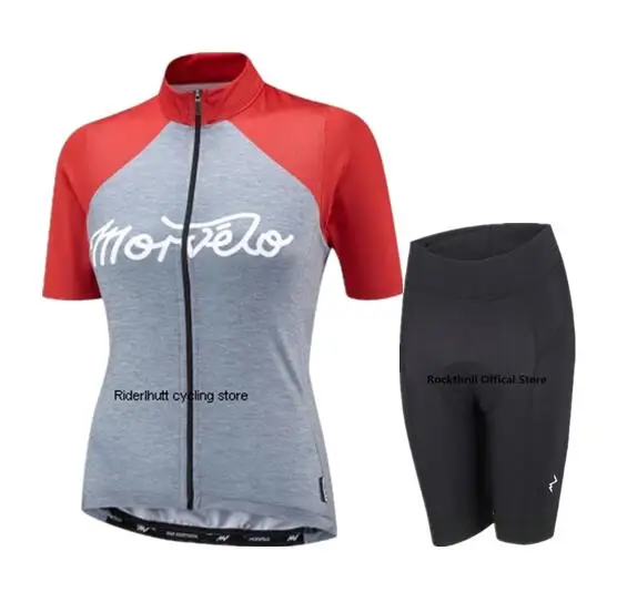 Женский комплект для велоспорта Morvelo из Джерси с коротким рукавом и шорт mtb