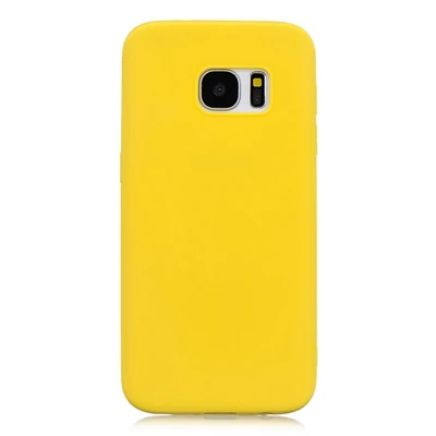 B Candy Color Phone Case For Coque Samsung Galaxy S7 Soft Silicon TPU Back Cover For Etui Samsung S7 S 7 7S Back Cover - Цвет: B