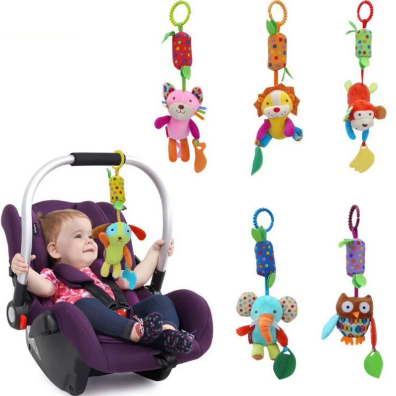 

Baby Plush Cartoon Animals Gondolas Campanula BB Children Toys Multi-styles Lovely Baby Stroller Accessories Toy 0-6T