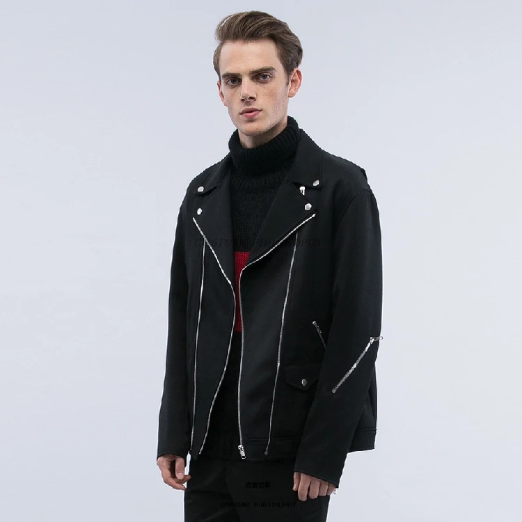 

XS-5XL Новый 2017 мужская одежда мода GD стилист Подиум Тонкий Классическая мотоциклетная куртка пальто костюмы для певцов больших размеров