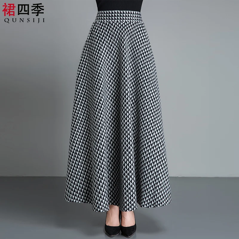 Женские винтажные длинные юбки в клеточку большие размеры 6XL 5XL XXXXXL 2018 - купить по