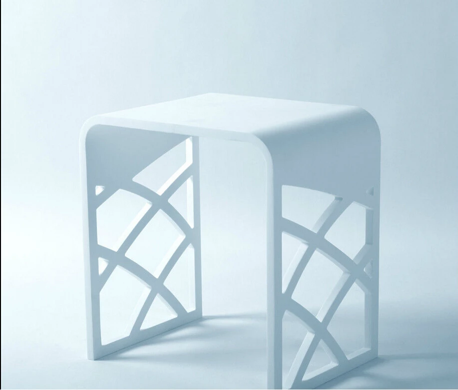 

Solid Surface Stone Small Bathroom Step Stool Shower Enclosure Corian Bench Chair XRS01