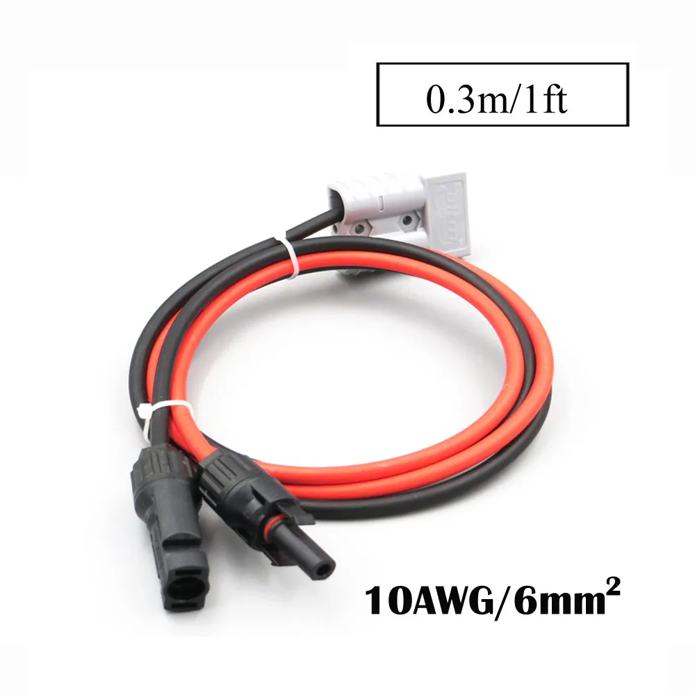 1FT 10AWG 2,5/4/6mm2 MC4 разъем Удлинительный кабель 1 м 2 м 3 м 5 м 10 м SH50 штекер 50A SMH Панели солнечные быстро подключить Tab Батарея соединение - Color: 1FT 10AWG